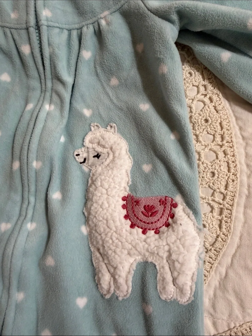 Carter's light blue cloud-print infant sleeper